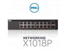 Switch Dell Networking X1018P Smart Web Managed Switch, 16x1GbE PoE/ 2x1GbE SFP ports